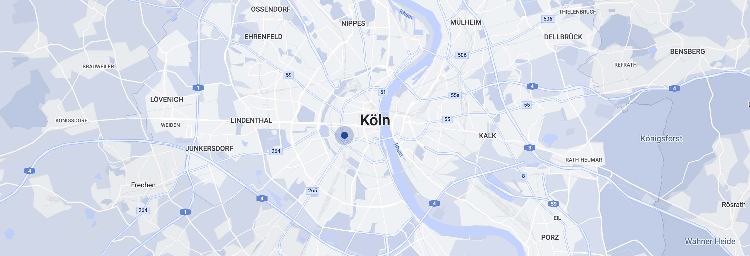 Kartenausschnitt von Köln